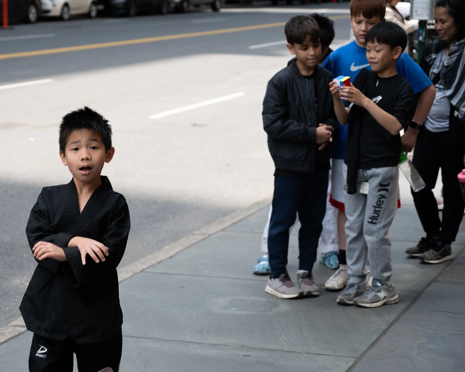 Kids walk around Bryant Park in midtown Manhattan on June 1, 2025.
