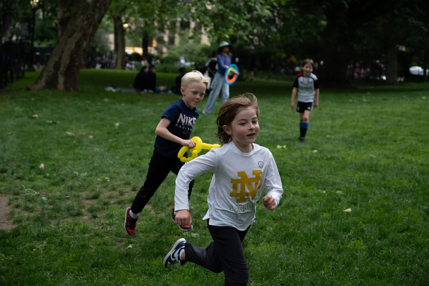 Kids play in Central Park in Manhattan on June 1, 2025.