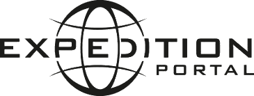 Logo for Expedition Portal with a globe outline and stylized text