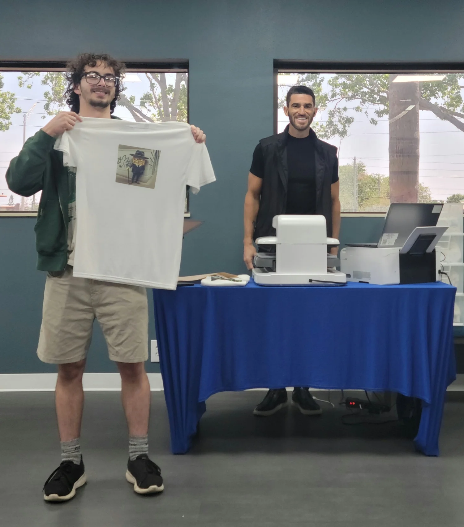 AI personalization station on a live floor