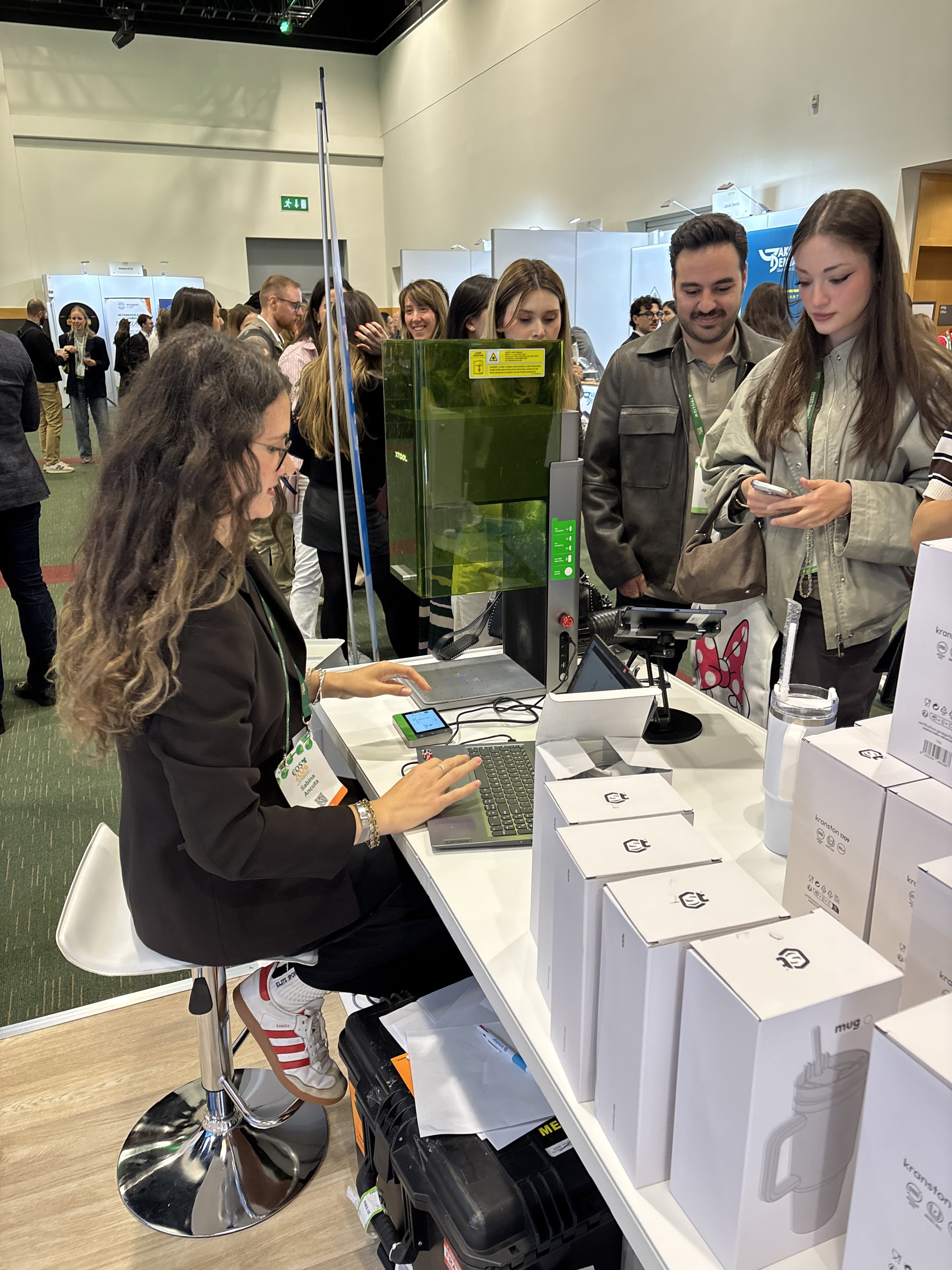 dublin-ireland-eos-conference-booth-setup-line-custom-white-tumbler.JPG