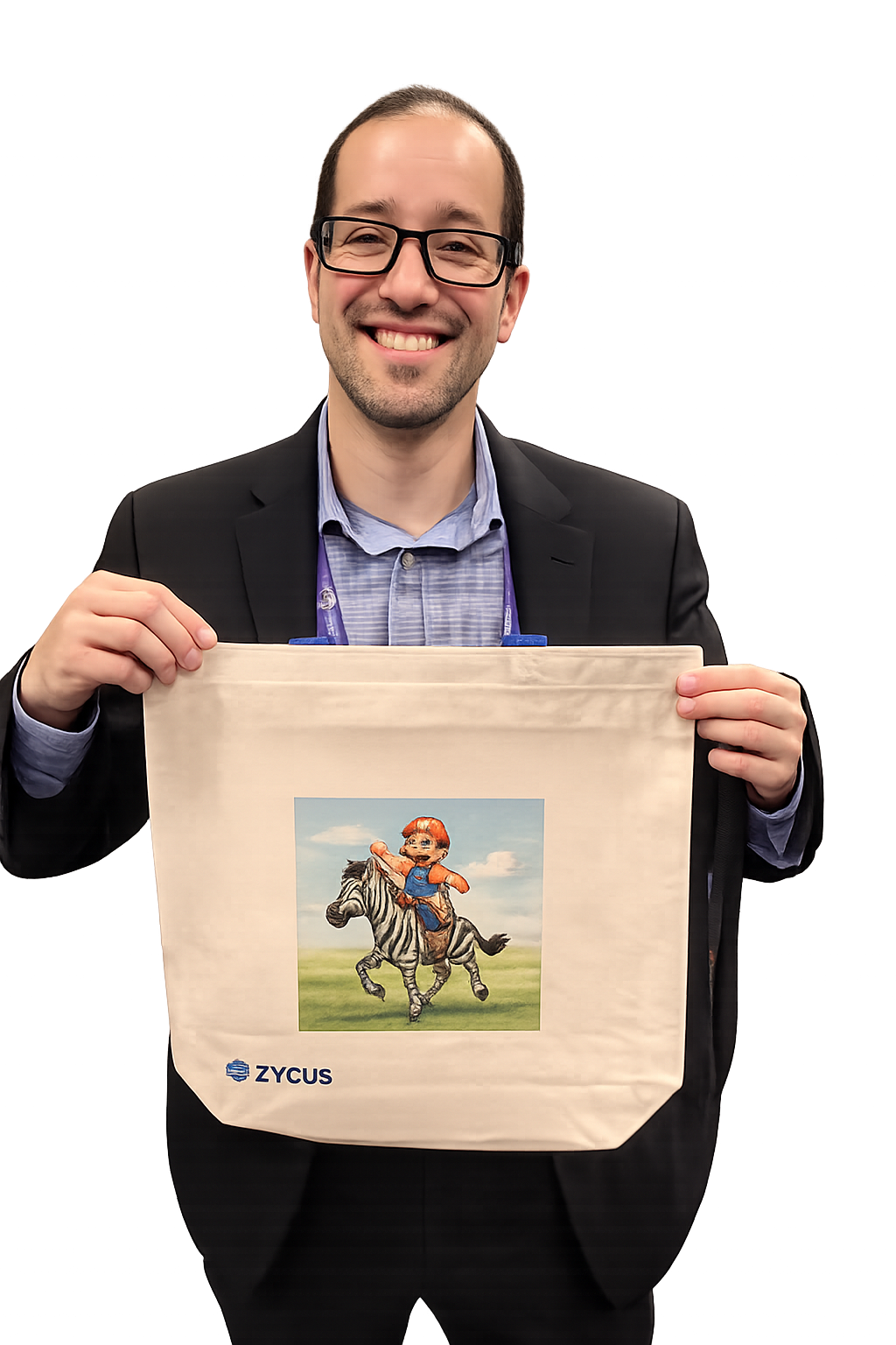 Live custom AI heat press print to tote bag in Orlando Florida for a tech conference supply chain expo