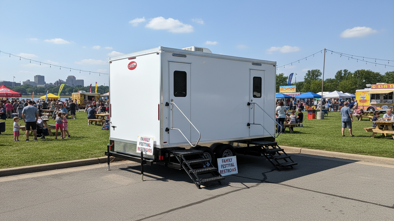 mobile restroom trailers for events, st Joseph MO