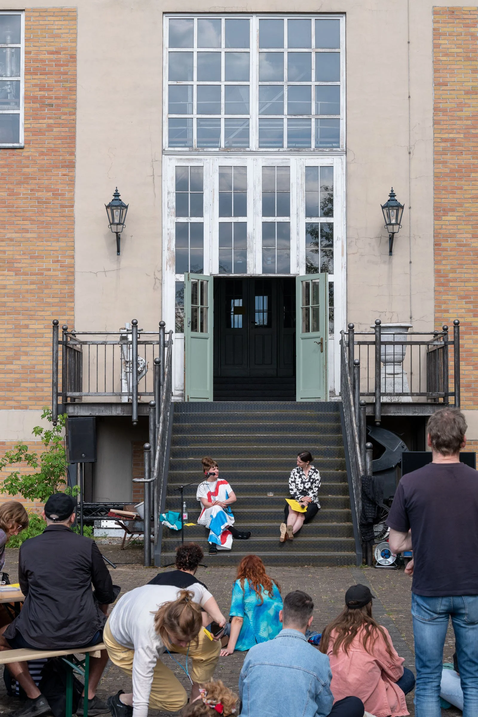 Introduction by Helen Turner &amp; Katharina Worf, 2024, E-WERK Luckenwalde. Presented as part of The Drop Out: Tell them I said No, Photo by Stefan Korte.