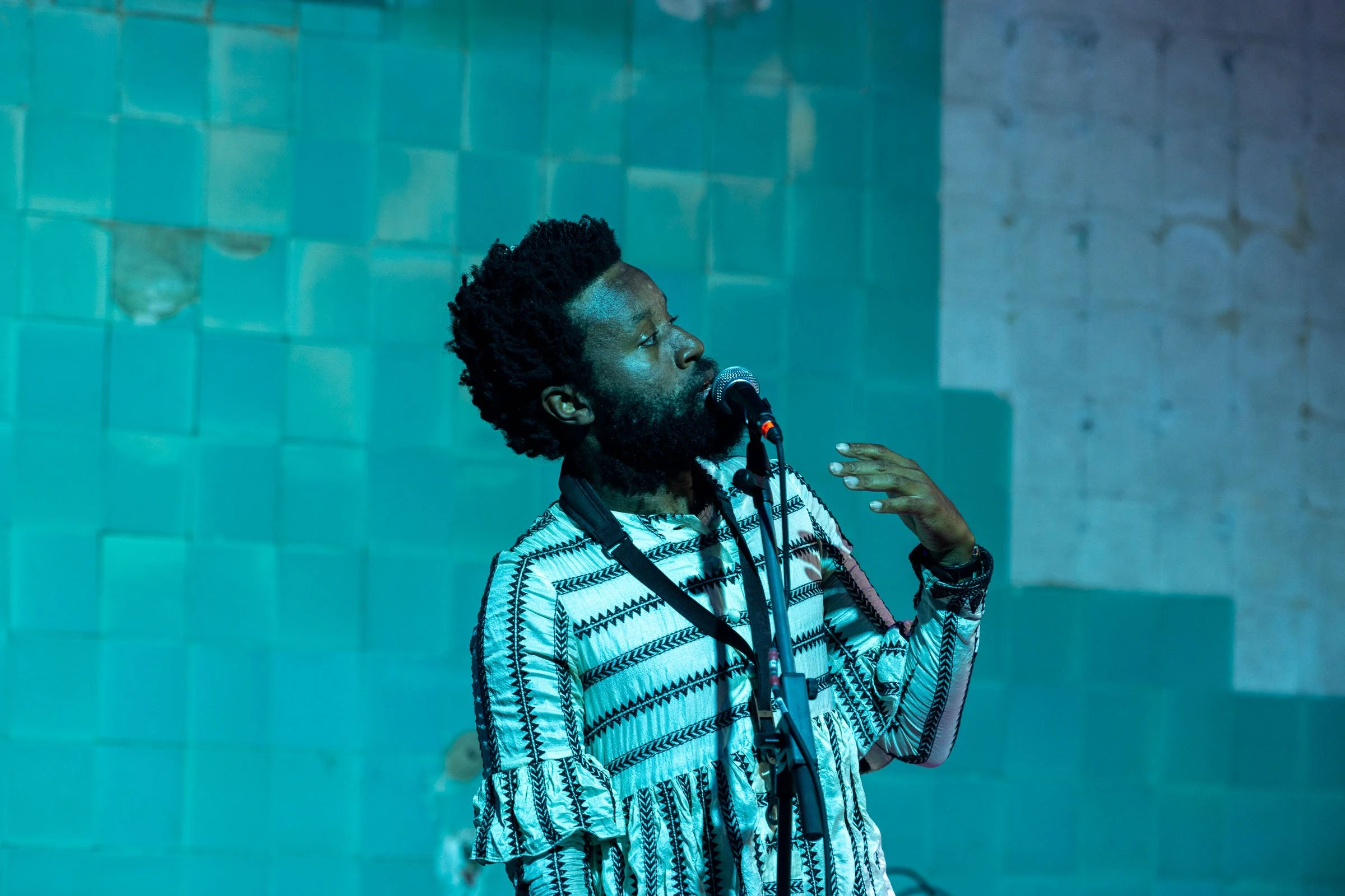 JJJJJerome Ellis, Aster of Ceremonies, 4 May 2024, E-WERK Luckenwalde. Presented as part of The Drop Out: Tell them I said No, Photo by Stefan Korte.
