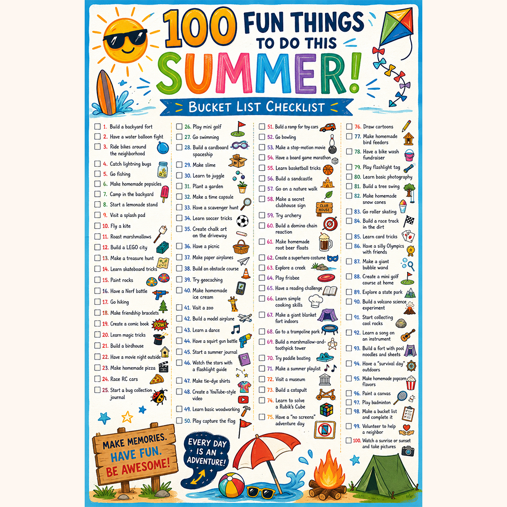 100 Fun Things To Do This Summer