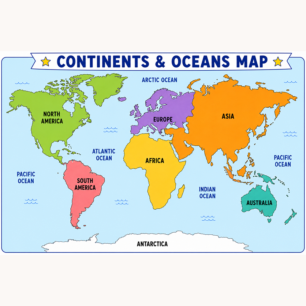 Continents & Ocean Maps