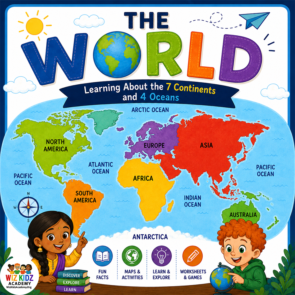 The World: Continents & Oceans Workbook