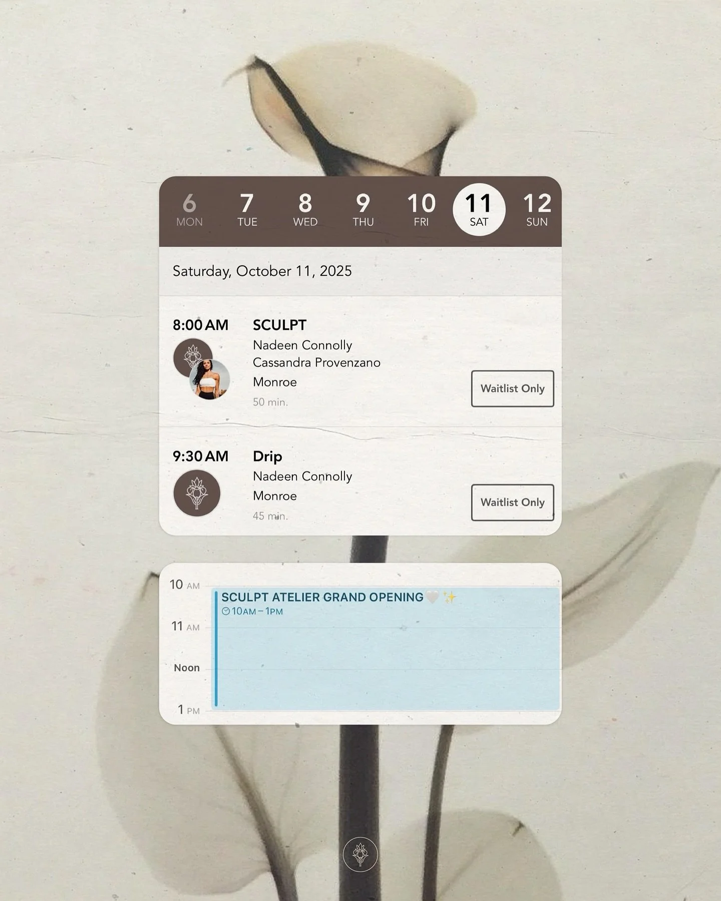 Our Saturday plans 🤍
PSA: The waitlist works - don’t sleep on it! 👀
We’re so excited to host our SCULPT ATELIER GRAND OPENING this Saturday from 10AM–1PM, and we’d love for you to come celebrate with us - even if you&rsquo