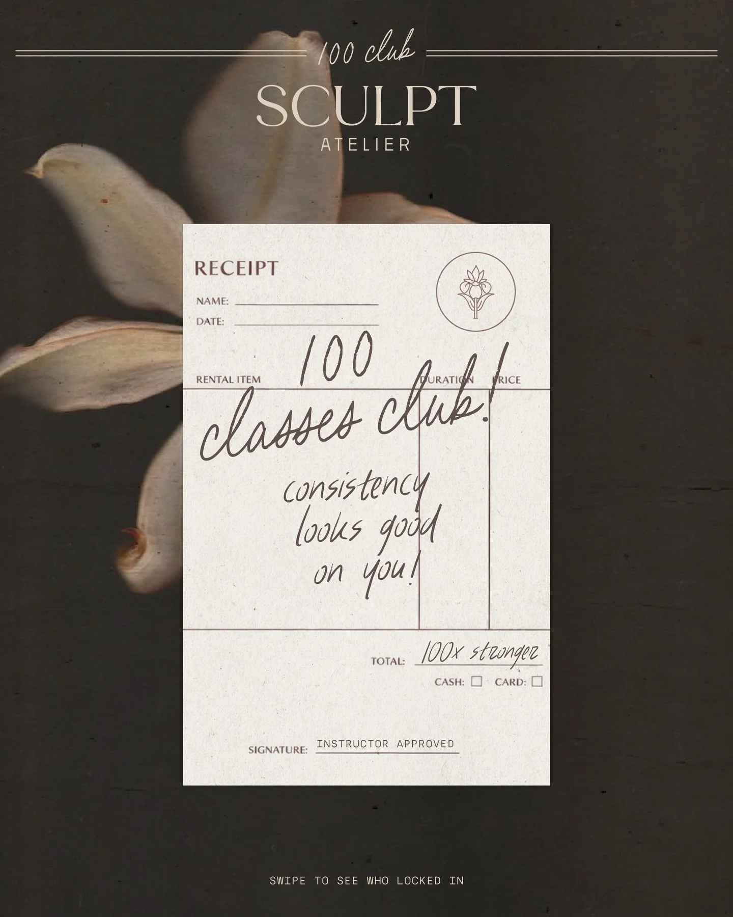 Consistency looks good on you 😍

100 classes.
100 times choosing yourself.
100 moments of showing up.

Welcome to the 100 club, we are so happy you&rsquo;re here ✨