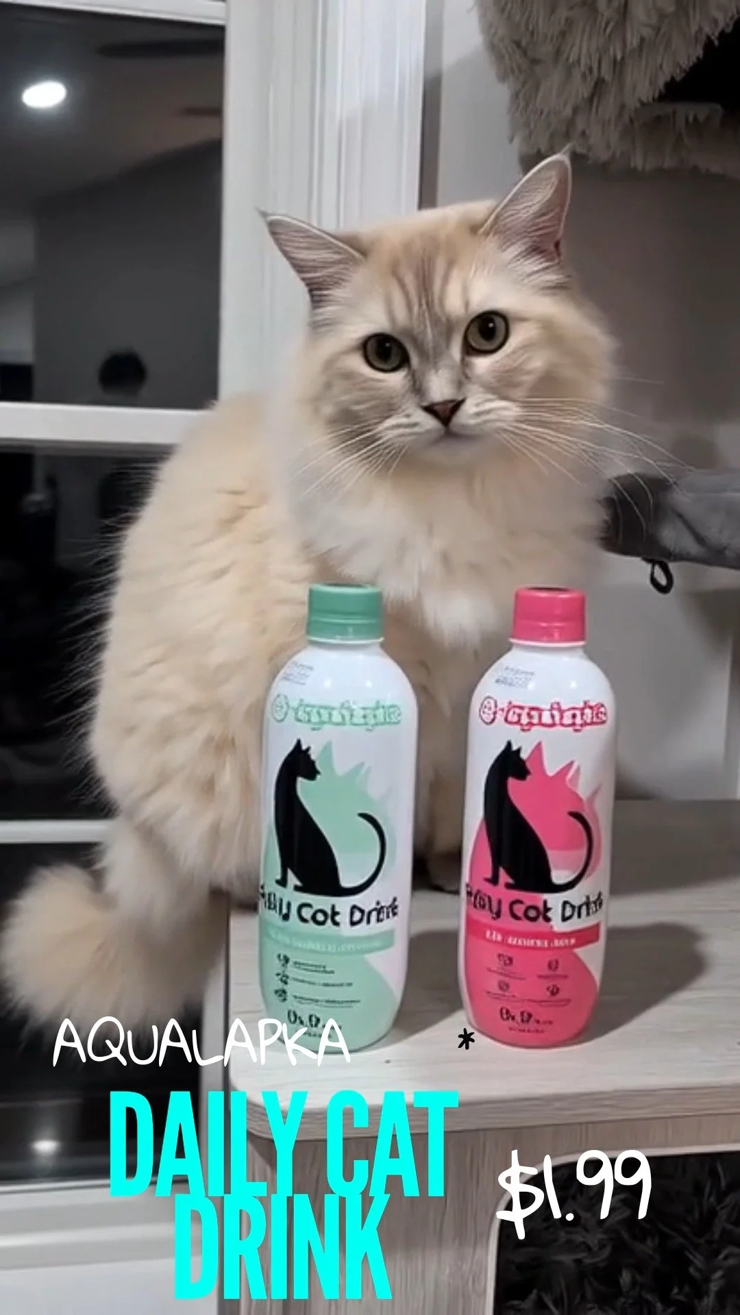 😺 Thirsty for something pawsome? Watch this kitty go wild for Aqualapka Daily Cat Drink! 🐾 Packed with vitamins, zinc, & selenium, it’s the purr-fect way to keep your feline hydrated, healthy, & full of energy. Pour it, sip it, love i