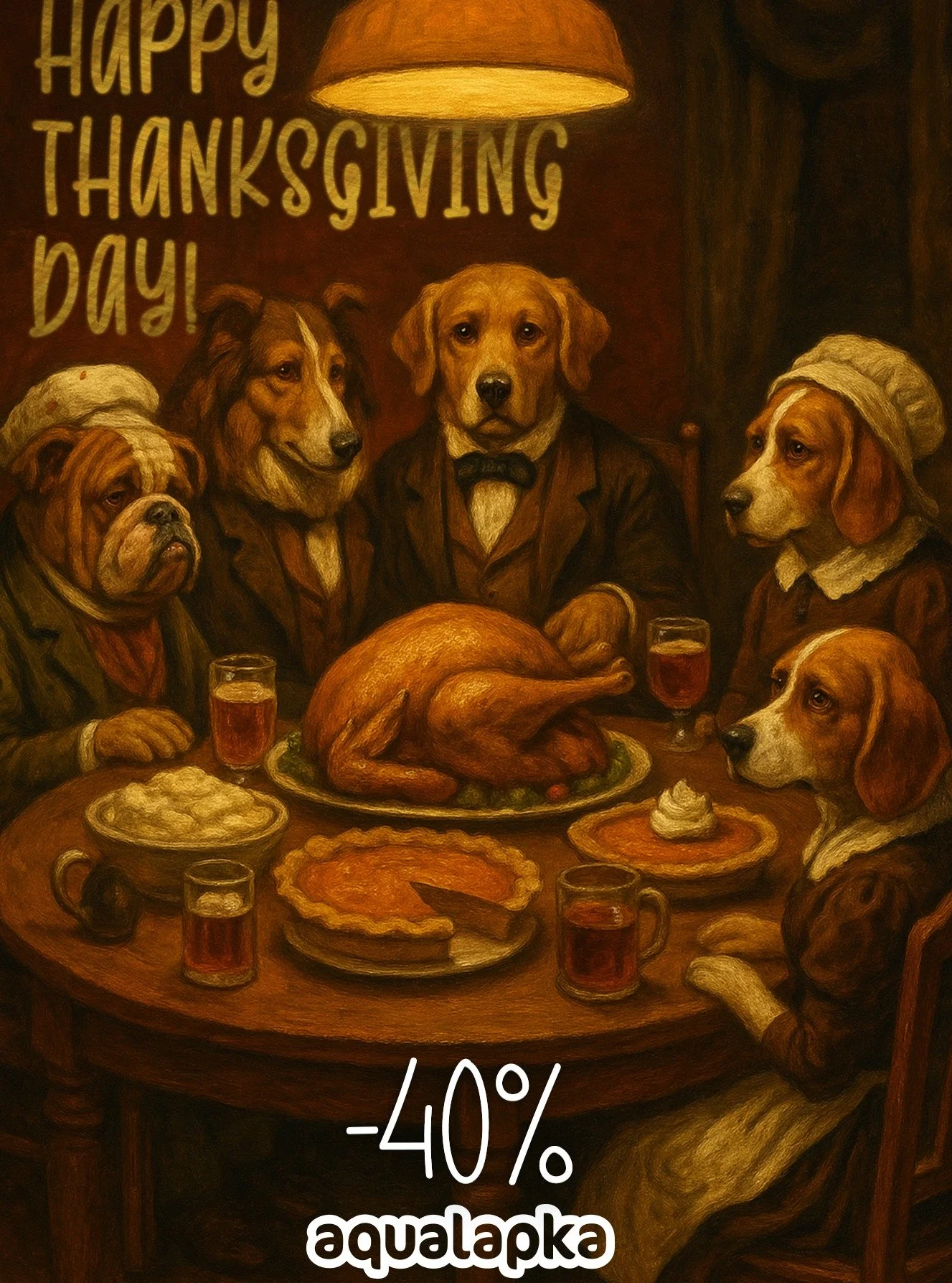 Gather around the table, it&rsquo;s Thanksgiving deals time! 🦃🐾
 Even the dogs know the smartest choice &mdash; staying hydrated with Aqualapka.
 Enjoy &ndash;40% off on all our premium pet water and wellness concentrates!
 Give your furry family t