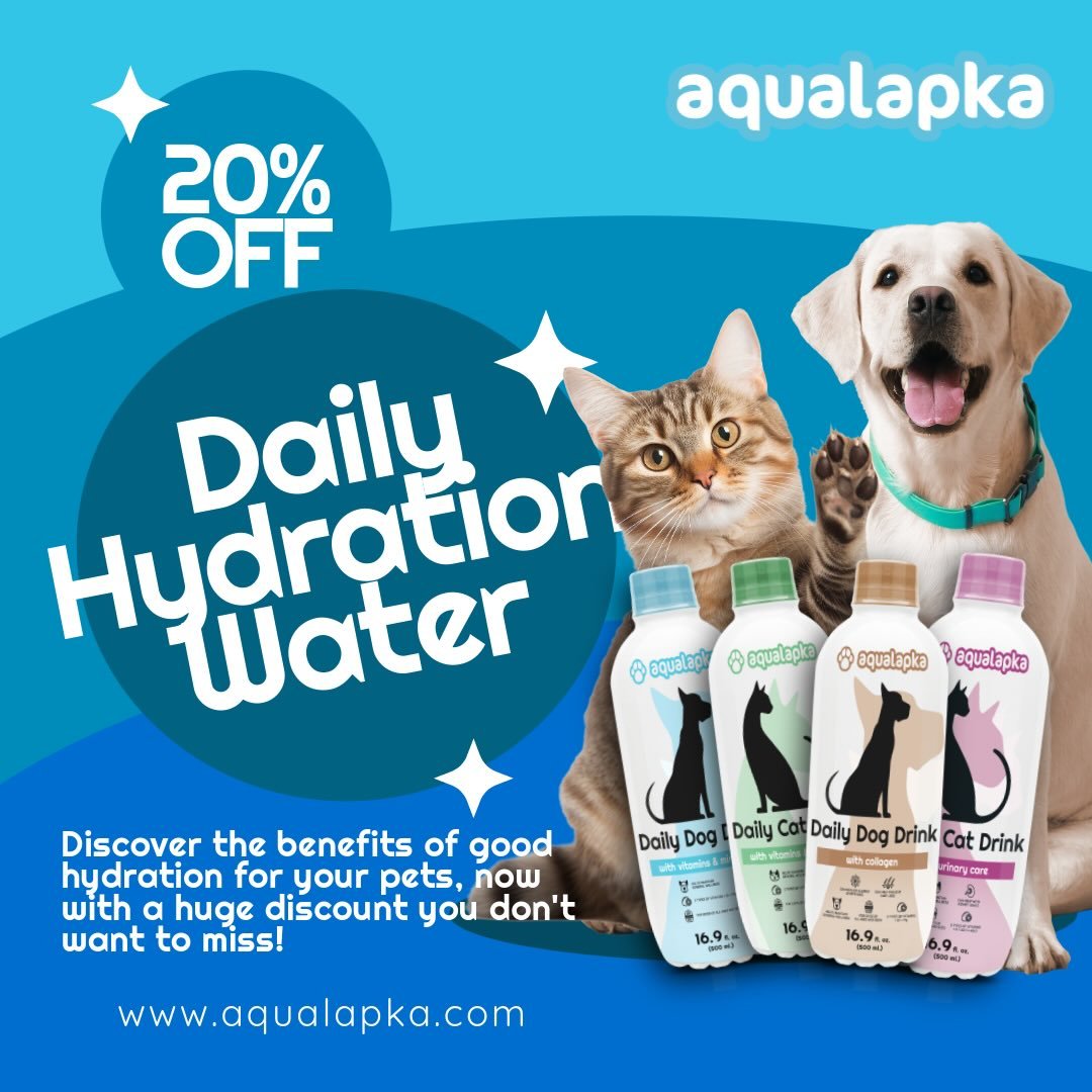 Keep your furry friends hydrated, healthy, and full of energy every single day! 🐾💧
Our Daily Hydration Water is packed with essential vitamins and minerals to support immunity, vitality, and overall wellness&mdash;now at an incredible 20% OFF!
Don&