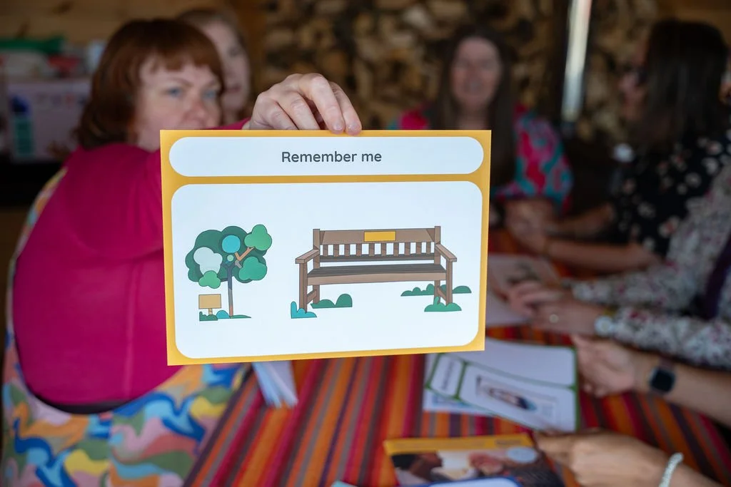 In this gathering, members of the Canny Death Collective discuss high quality end of life planning resources. The image being held aloft is from the Victoria and Stuart Project which is available on the Marie Curie Website