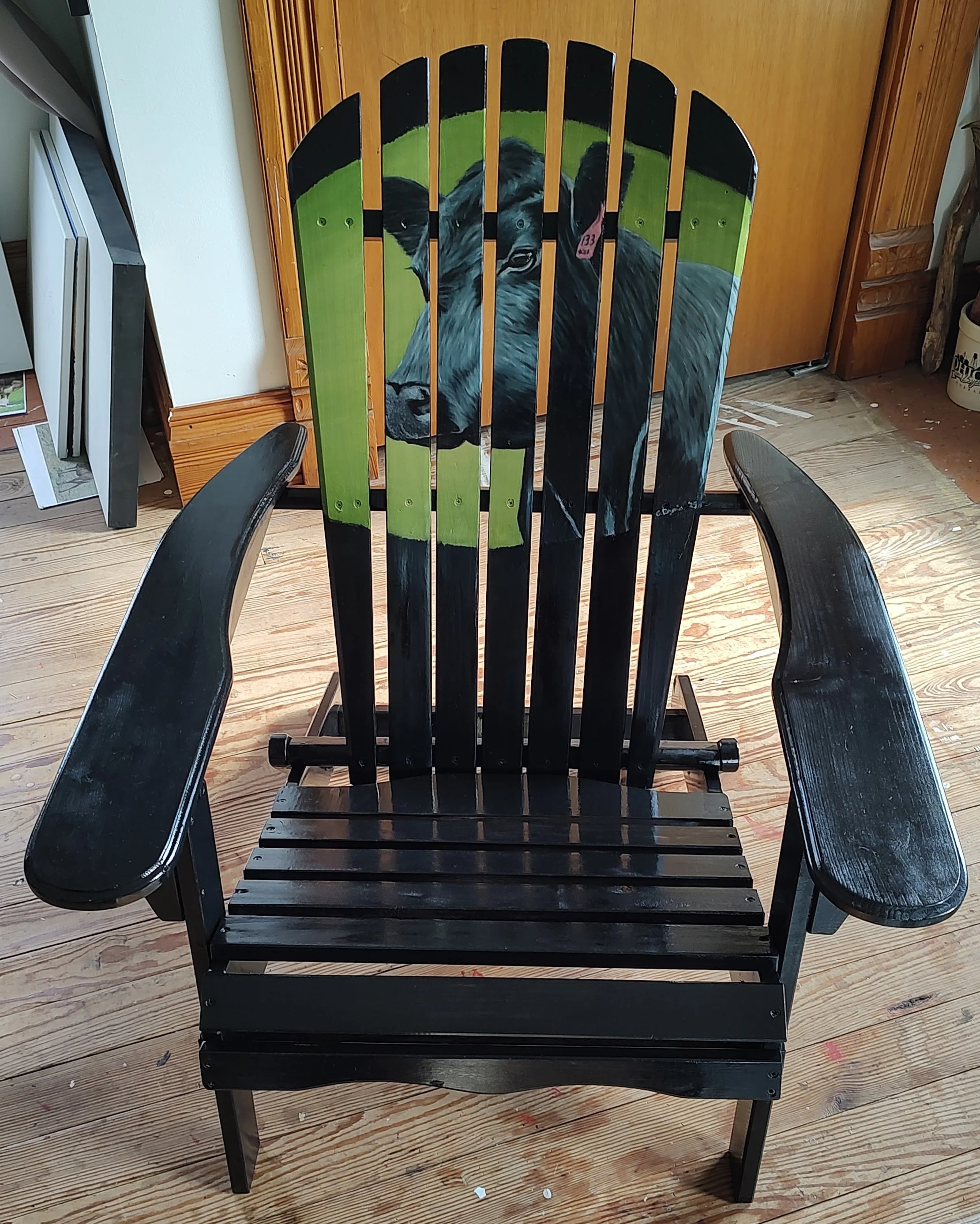 "Angus Chair"

Adirondack chair stained, painted with oil, and varnished with Helmsman urethane.

$300