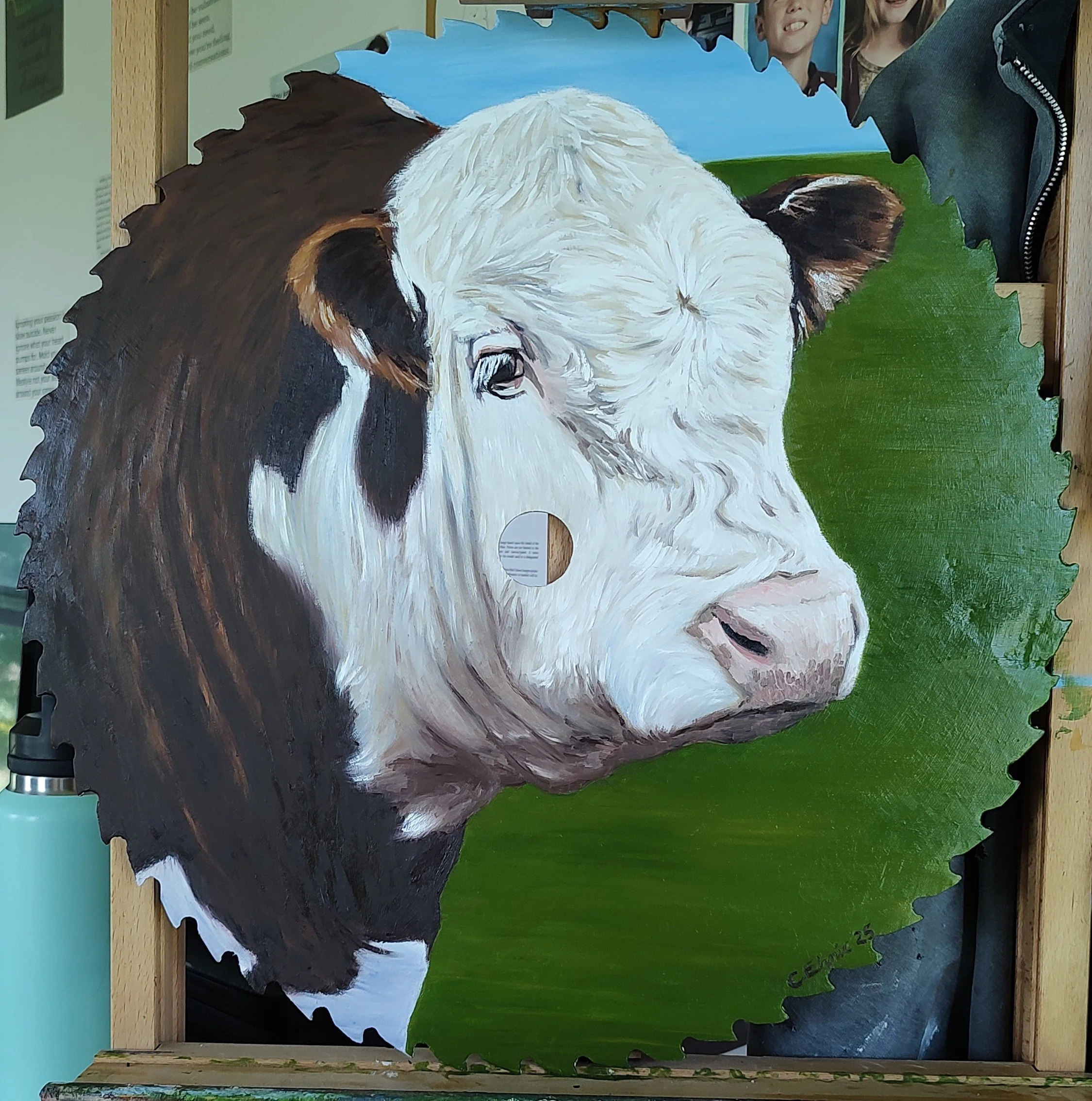 "Hereford Bull Saw"

Painted with oil and varnished. 19" blade.

SOLD!