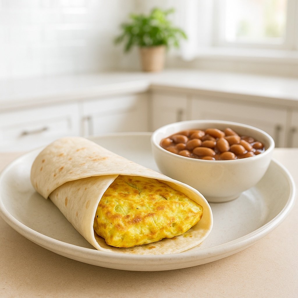 🌯 Omelette Wrap with Sautéed Cabbage
