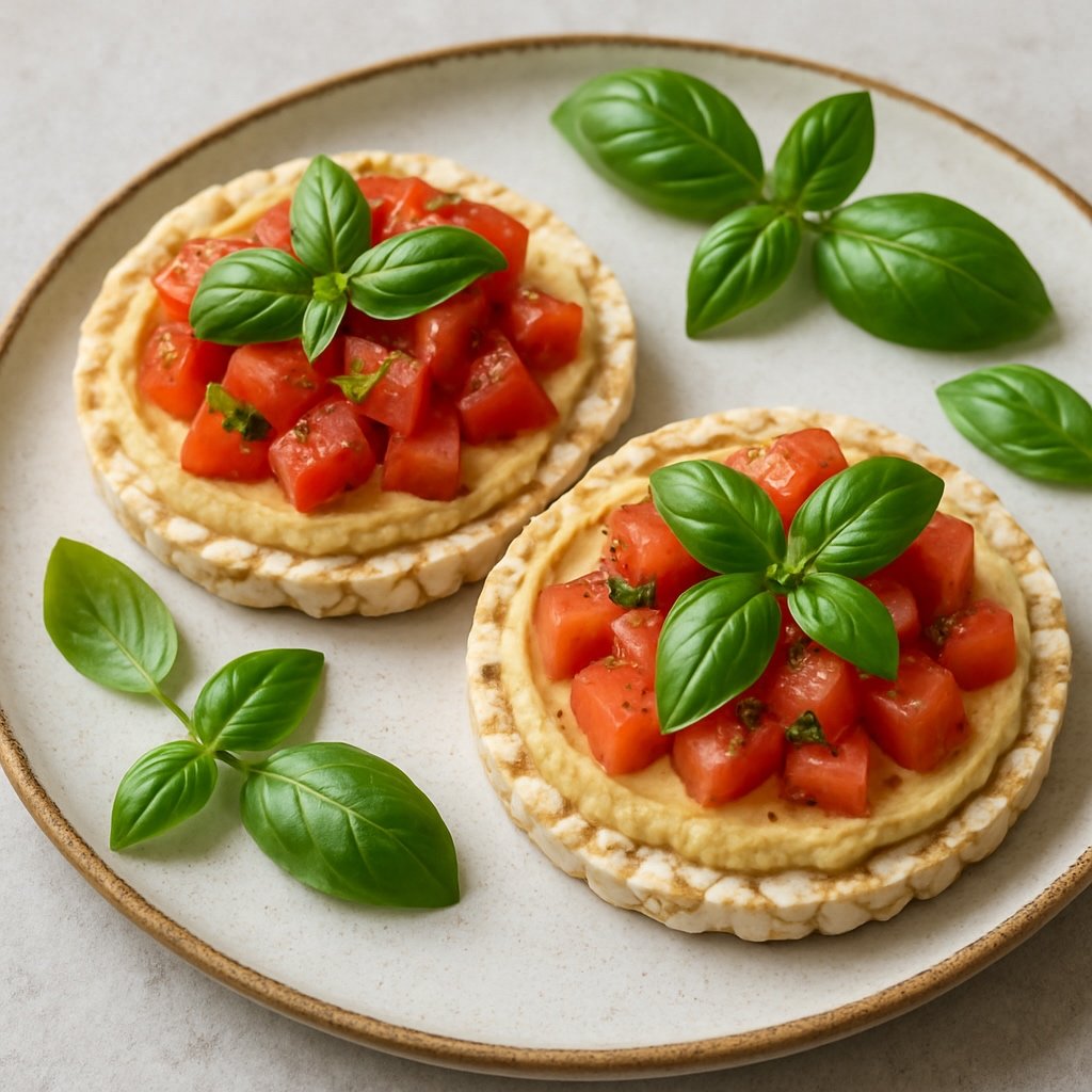 Puffed rice bruschetta