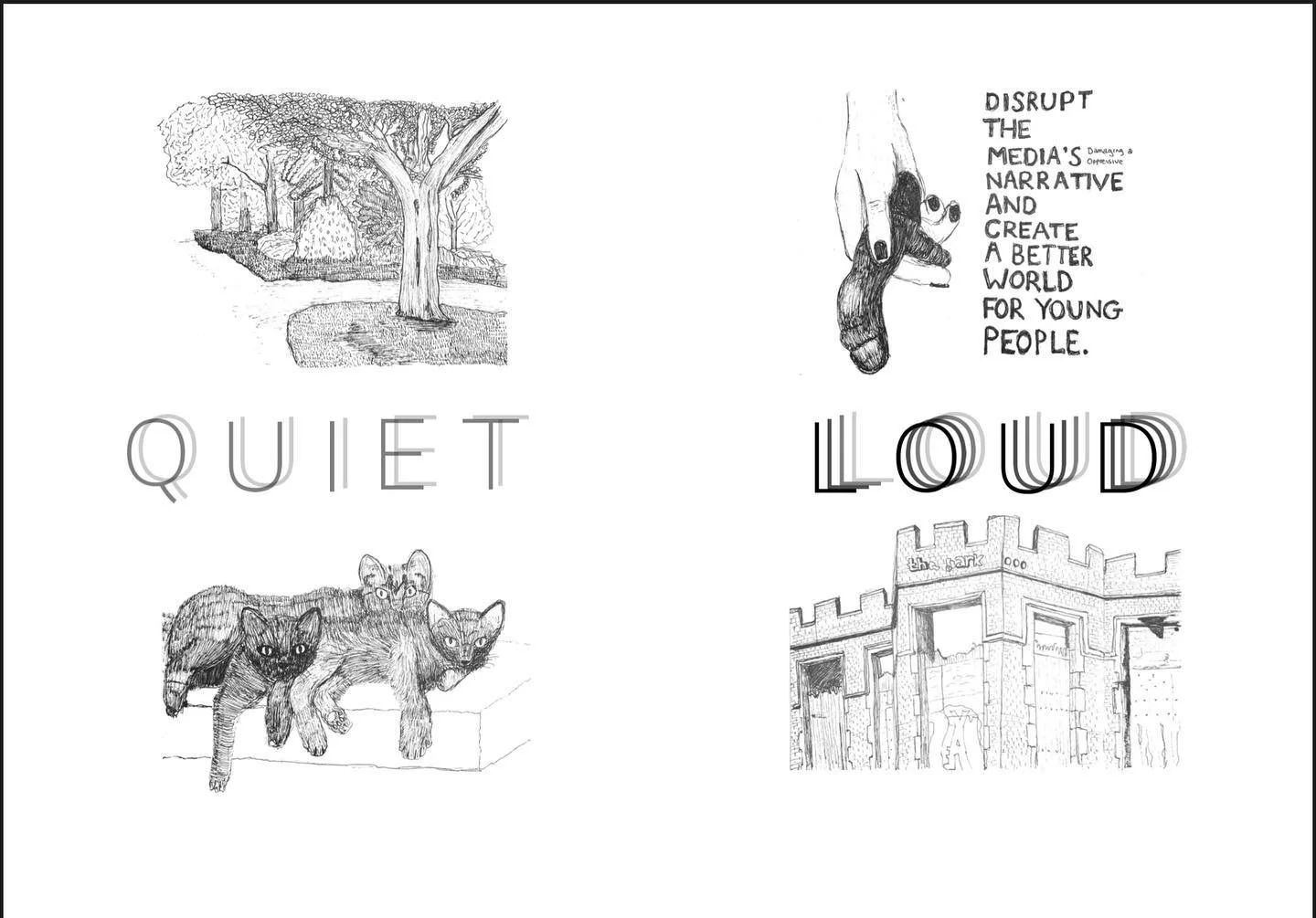 For my final year university project I am creating a space that connects two contrasting businesses. These chosen brands are Robin Hood Cat Rescue, a local cat rescue charity, and Moan Zine, a female erotica zine. 
Here are some examples of concept