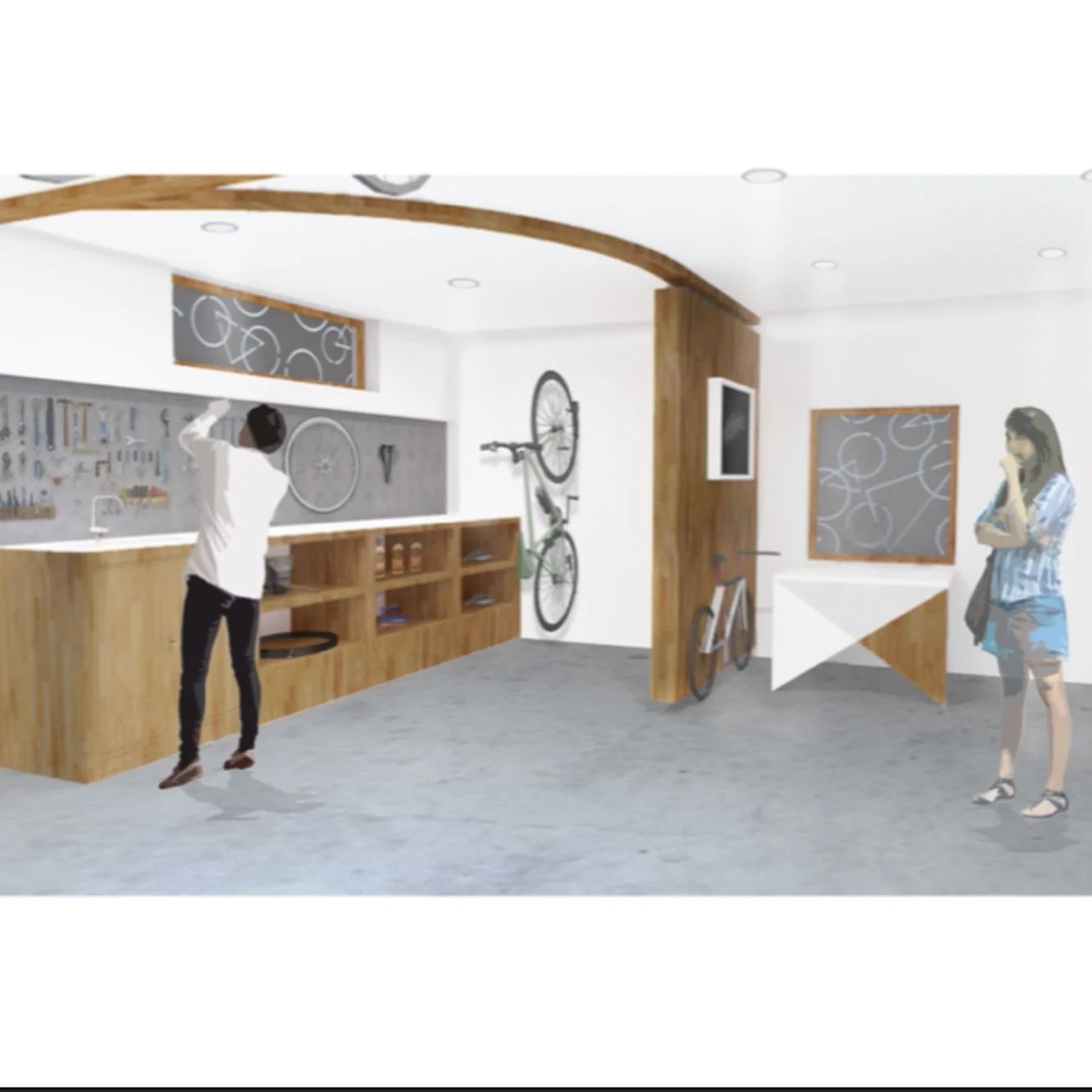 Designing a bicycle shop and workshop for @women_in_tandem . A flexible and adaptable building providing a safe space for women.
π²π²π²π²π²π²π²π²
-Interior Visual of Workshop
-Interior Visual of Product Display Area and Waiting Area
-Exterior Visual
