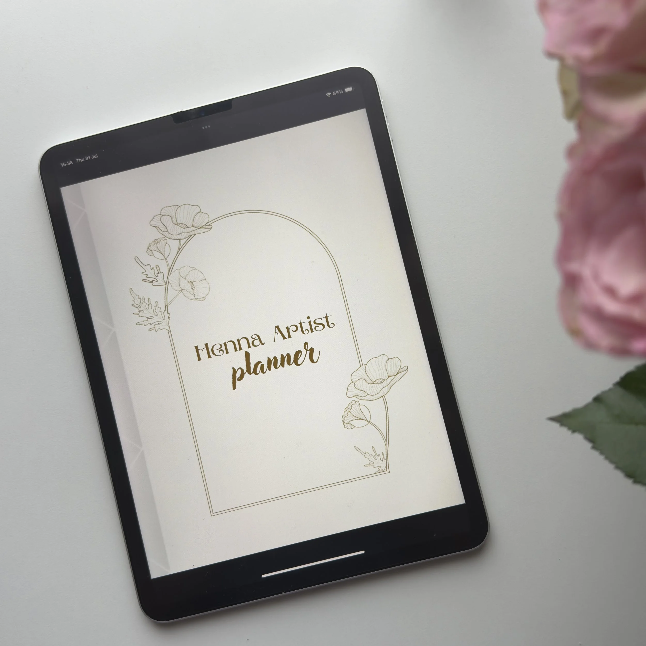 digital henna artist planner for their small henna business