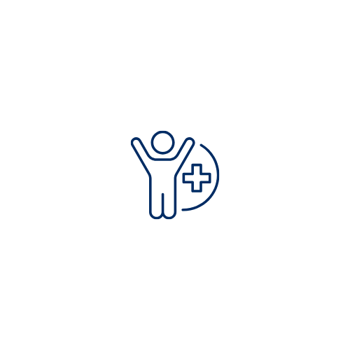 Icon of a folder with a document inside and a heart with a cross on it, representing health records or medical files.