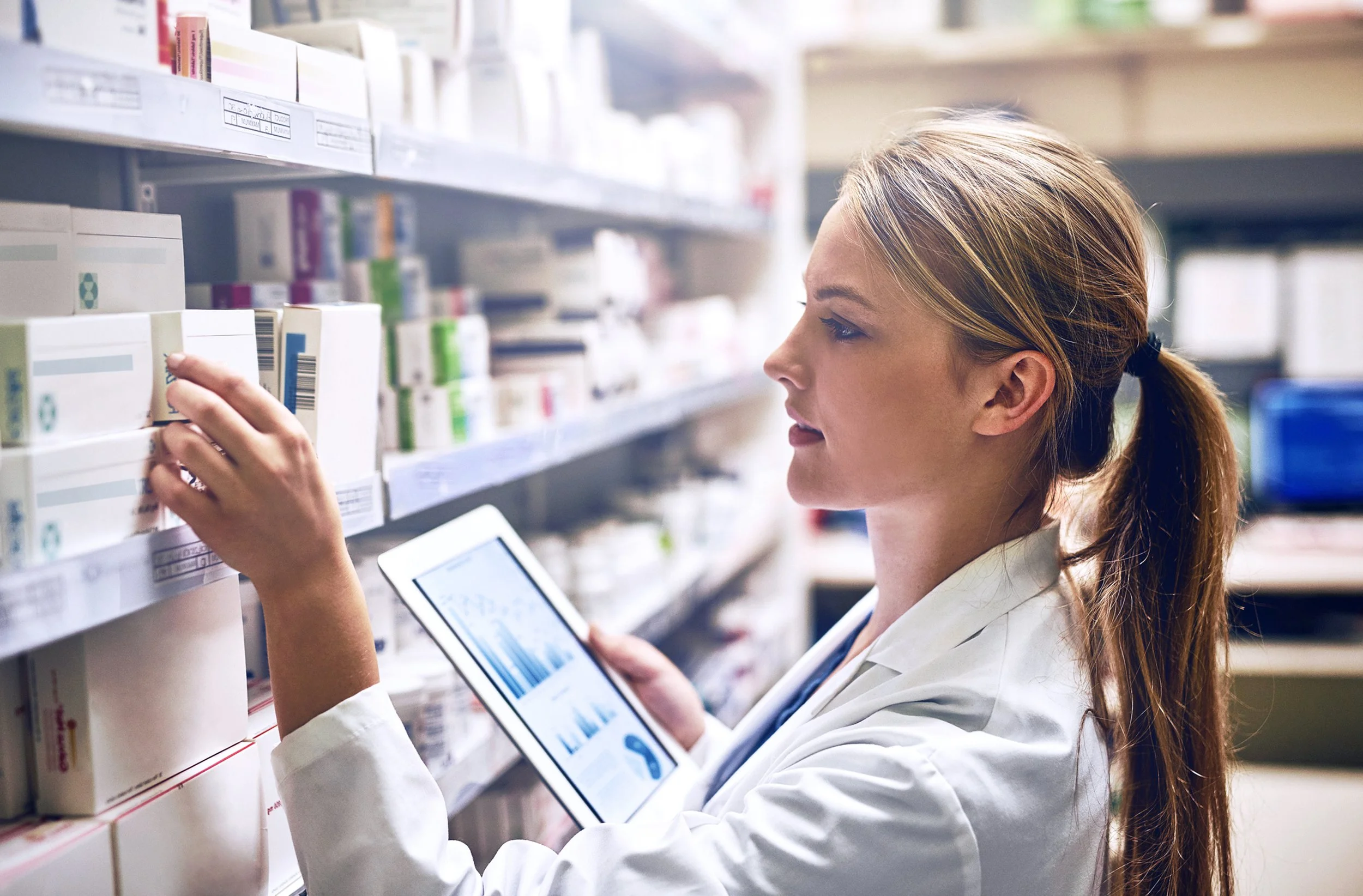 Female pharmacy technician