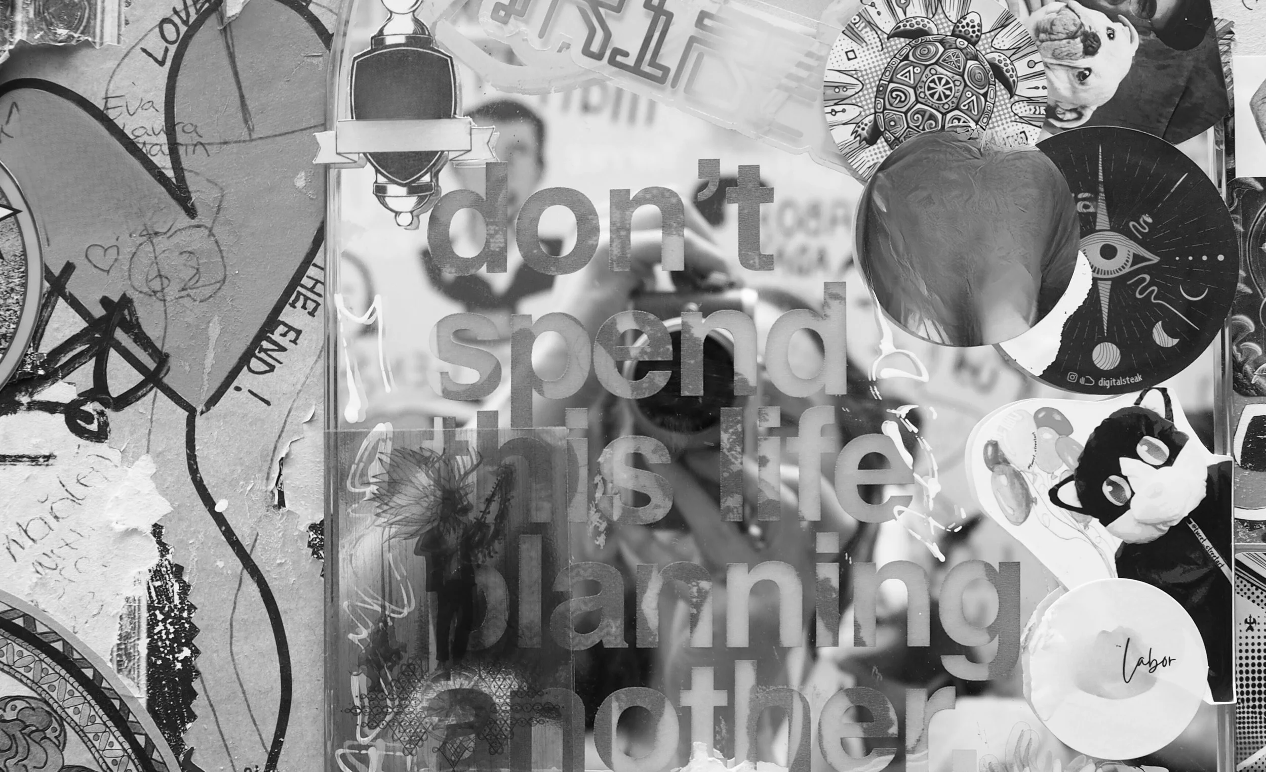 Street art, abstract reference to copywriting