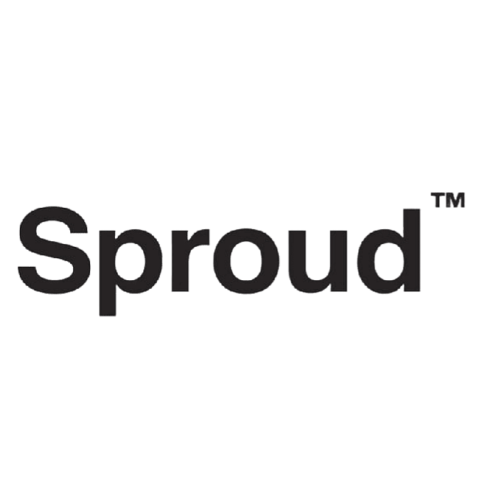 The Sproud logo in black and white