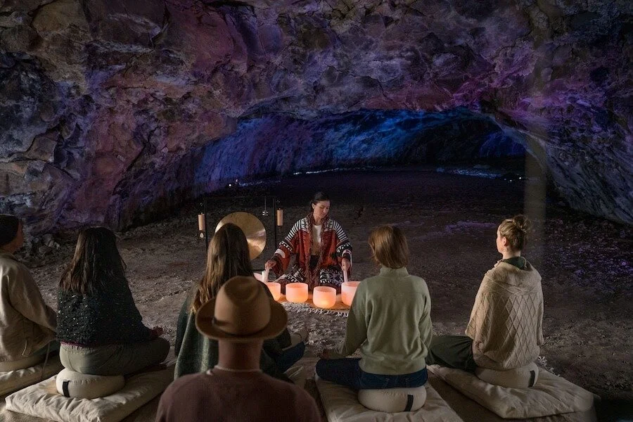 lava cave sound bath at juniper preserve
