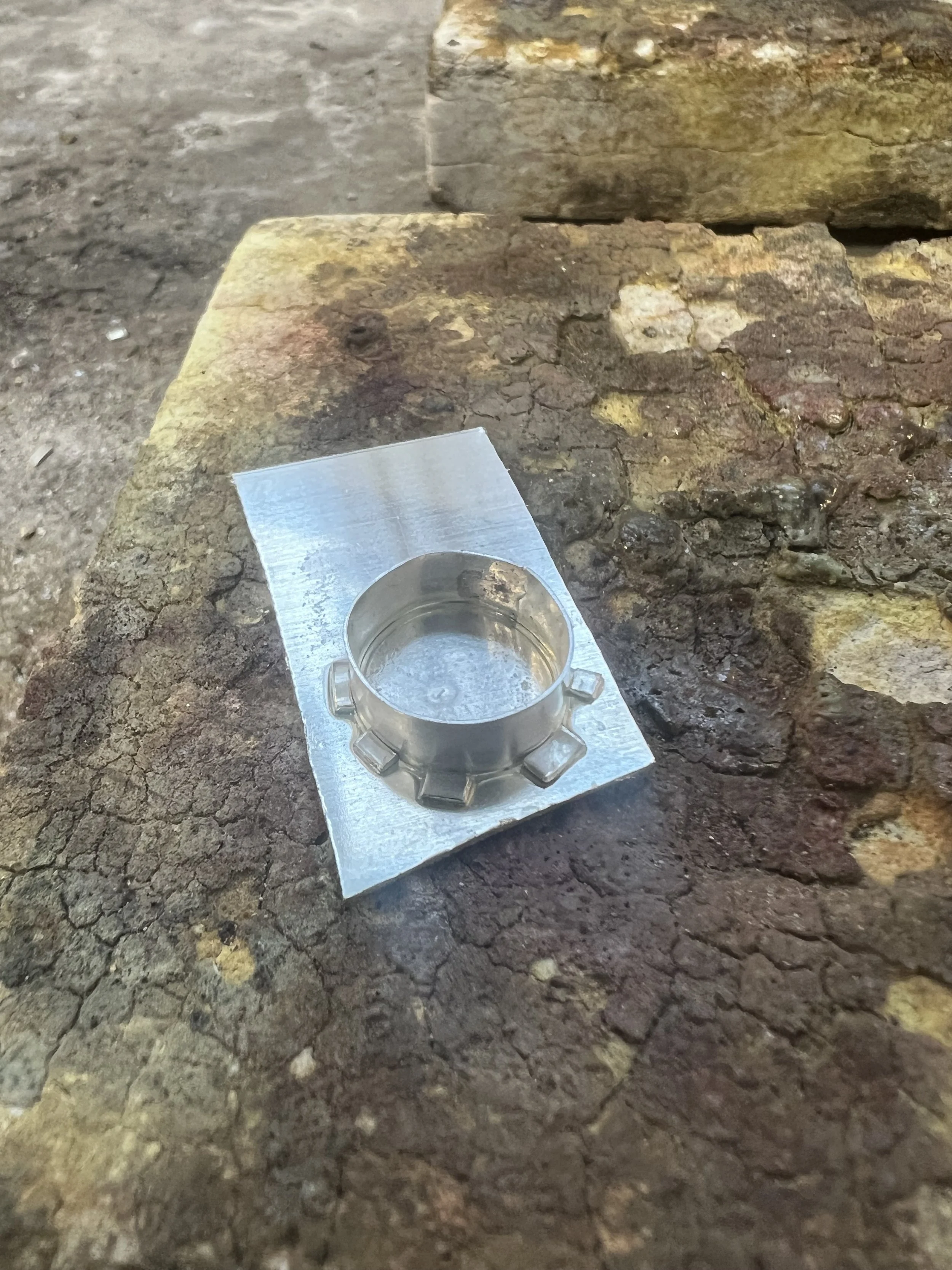 bezel on soldering block.jpg