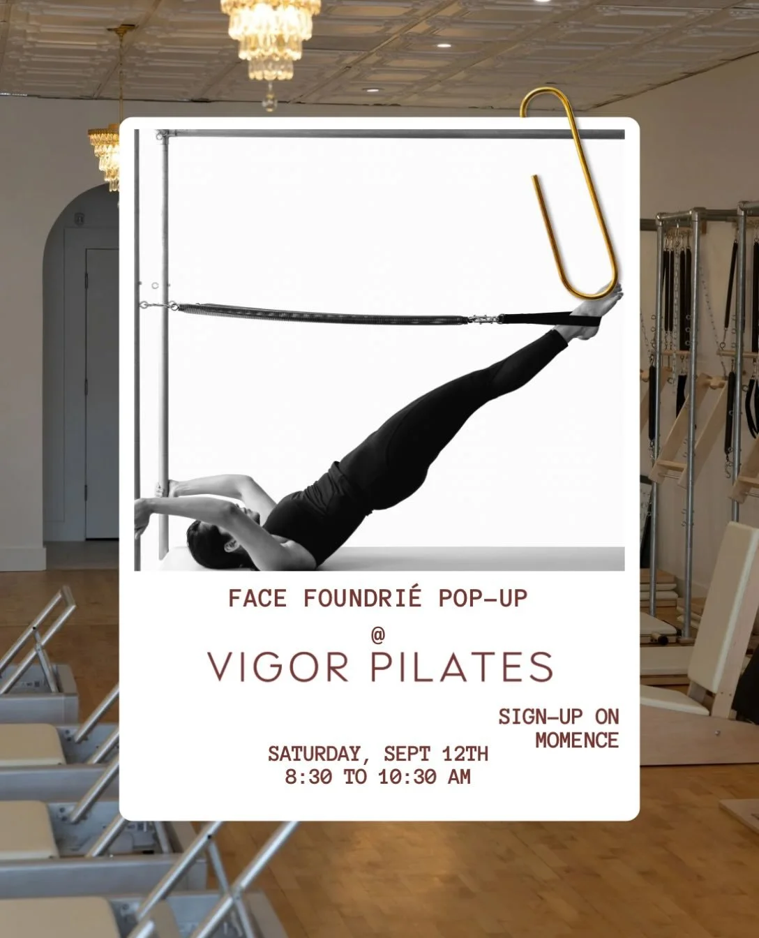 Pilates, but make it a morning out✨

Join us at Vigor for a @facefoundrie pop-up. A morning with a little movement, a little self-care, and a Saturday morning well spent.
Face Foundrie will be in studio to talk about their services, share some goodie