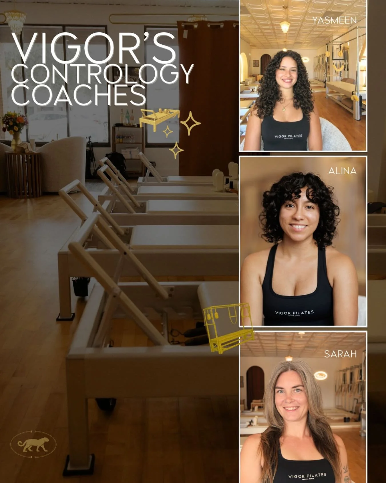 A few familiar faces you&rsquo;ve likely seen around the studio:

@yasmeenkhat 
@living.like.alina 
@horse.gallagher 

These three ladies continue to work on and sharpen their teaching skills! Catch them in small-group classes or apprentice-led priva
