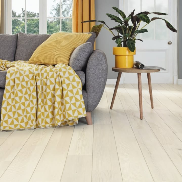 It's known as &quot;Butter Yellow,&quot; and it just happens to be one of the top interior design colors of 2025. 💛

We love how well Butter Yellow works with Karndean Designflooring's Natural Scandi Pine from the Knight Tile collection. Learn more 
