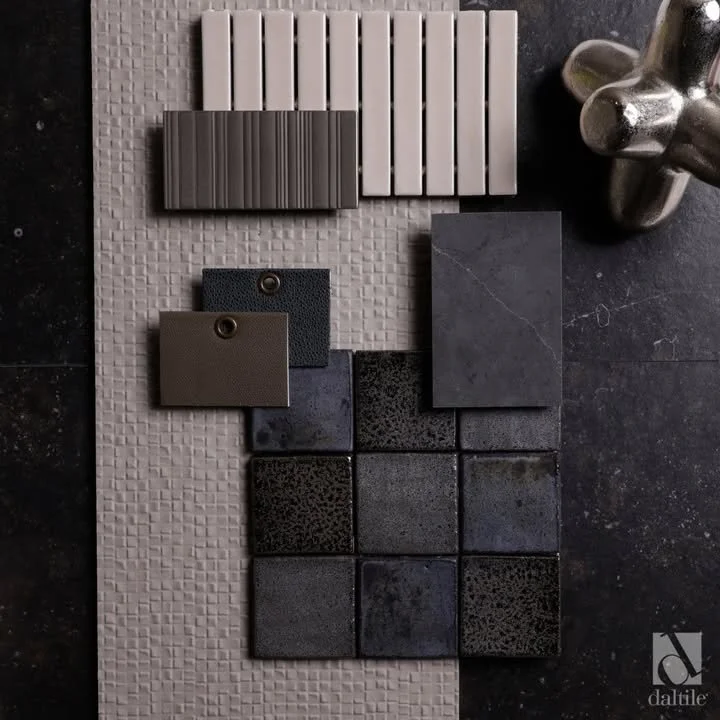 The art of pairing the bold and rugged with elements that add a sense of calm and refuge. Think concrete walls, metal accents, and geometric forms&mdash;and tempers them with the comfort of warm beige, and deep navy. 

📷: featuring Daltile products 