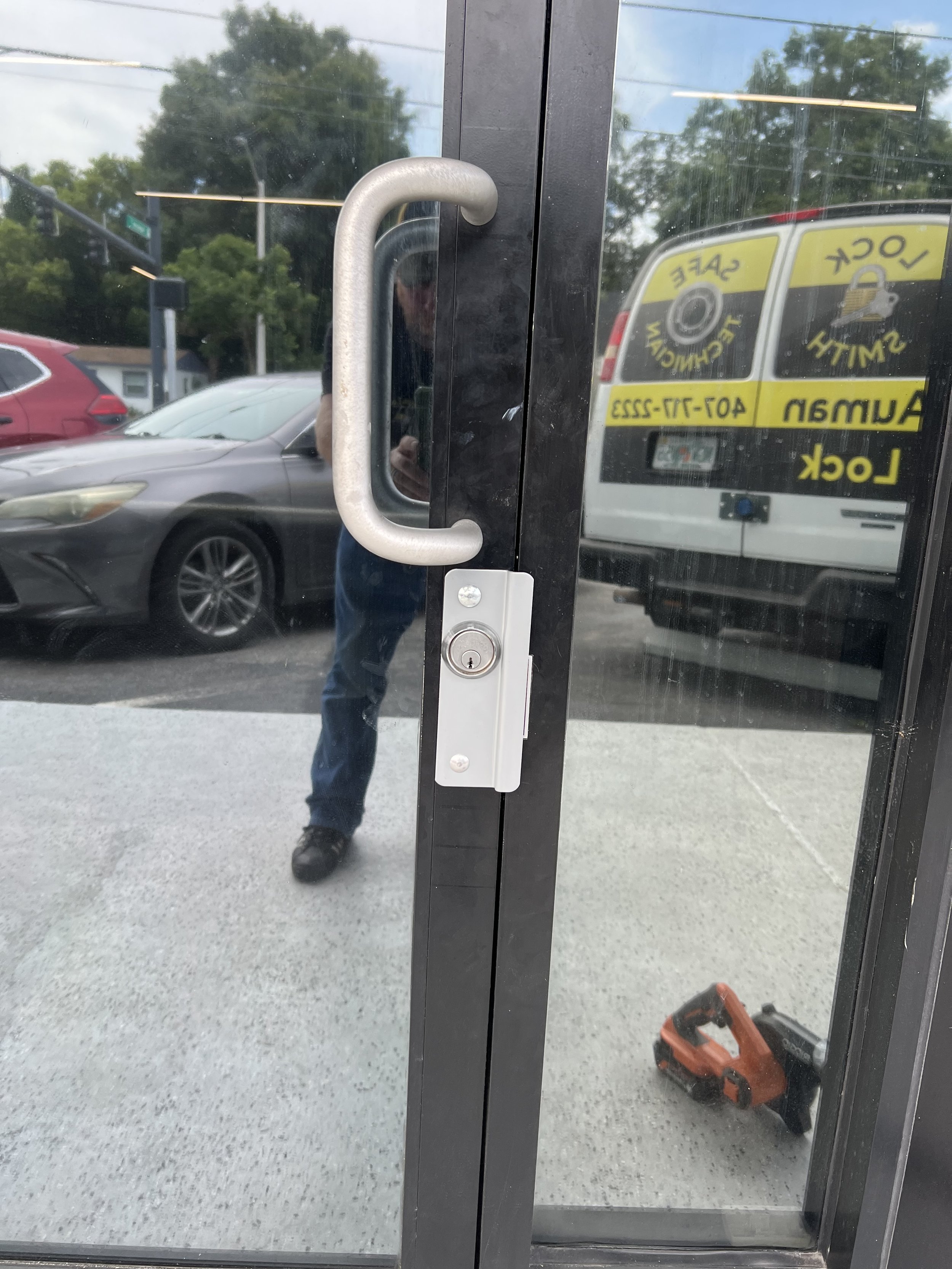 Latch Protector Installation -  Commercial Locksmith Central Florida