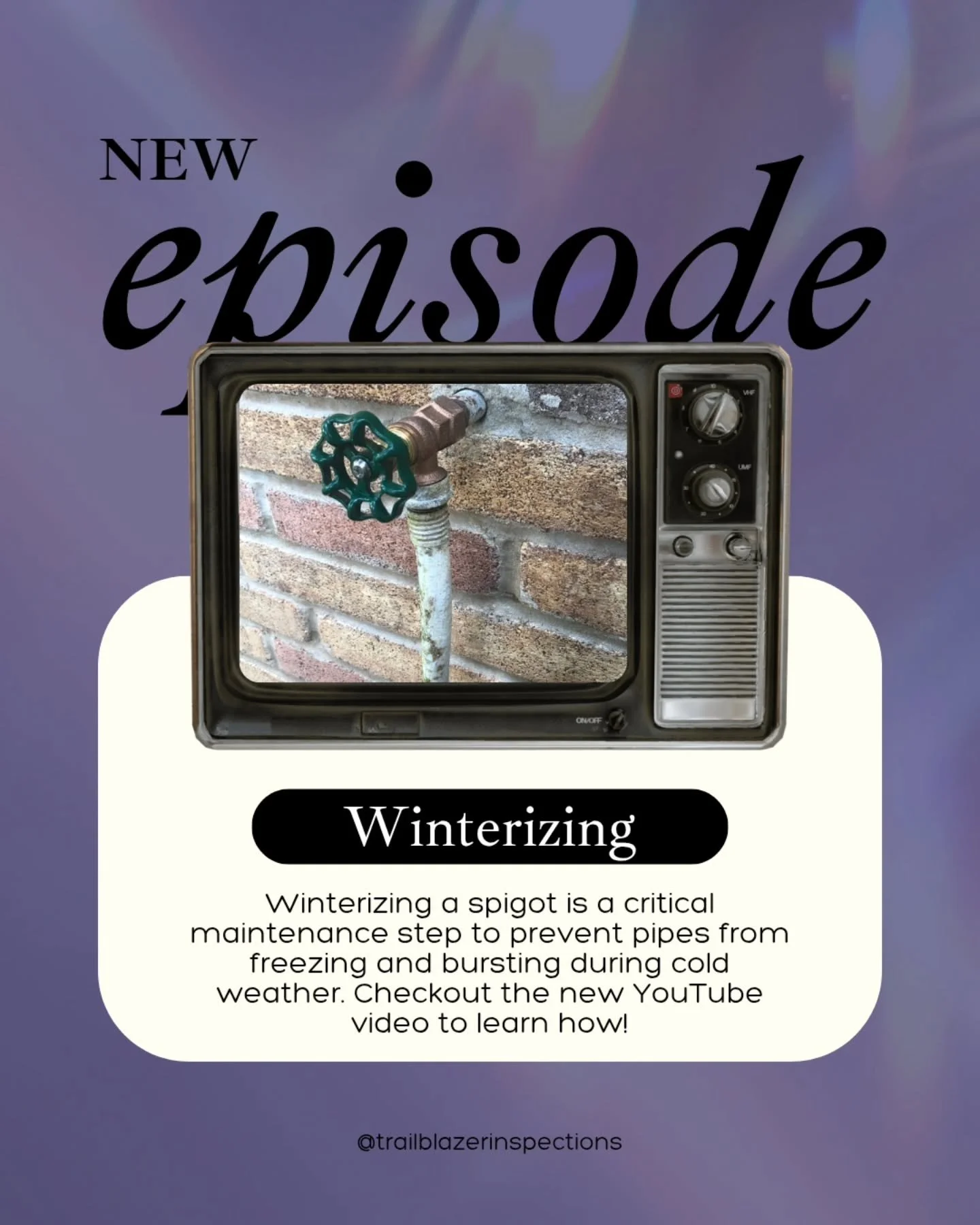​🚨 NEW EPISODE ALERT! 🚨

​The cold weather is coming, and it's time for some essential Winterizing! 🧊

​Did you know one of the most common&mdash;and most expensive&mdash;winter damages comes from an outdoor spigot that wasn't properly shut off?
​
