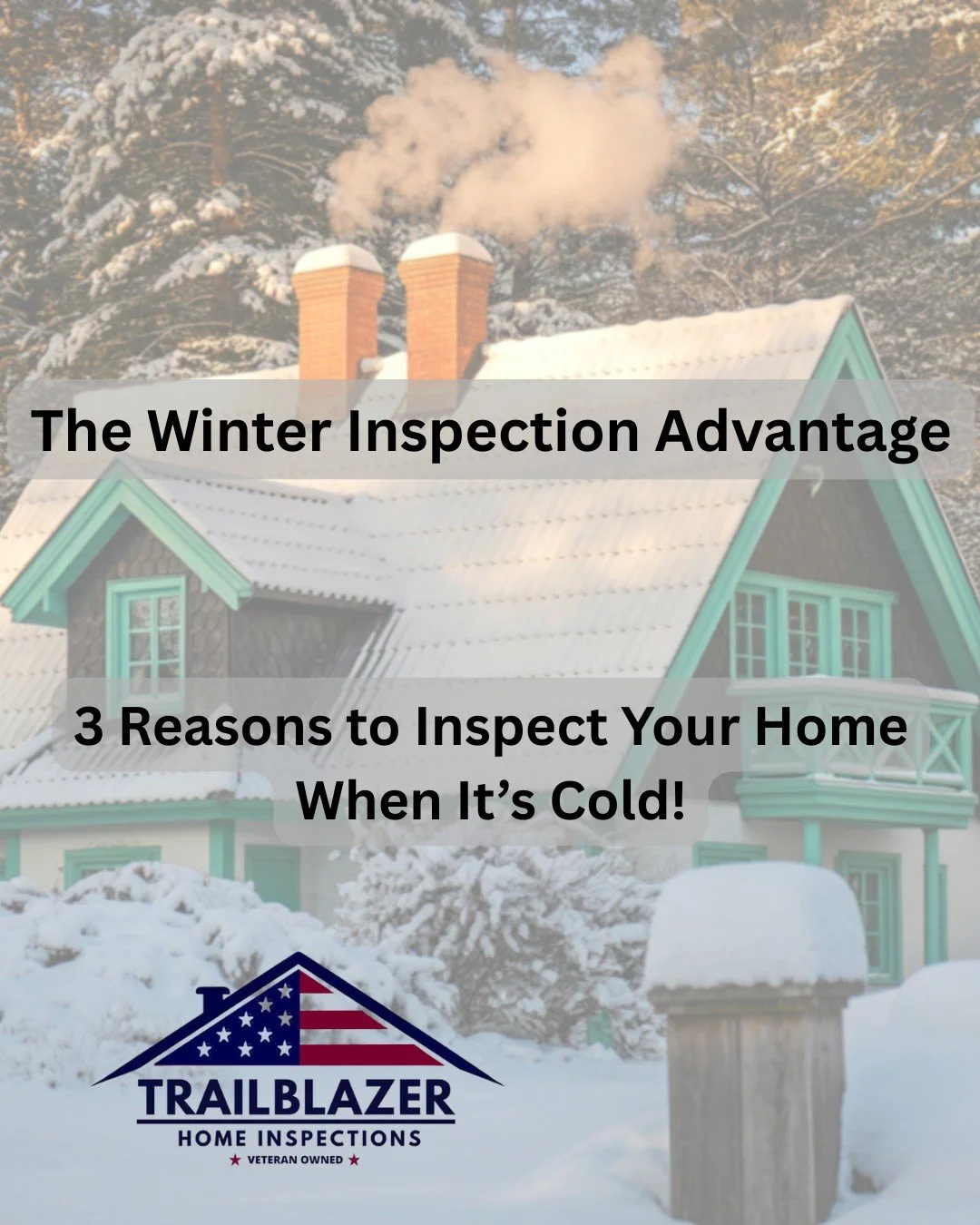 Myth busted: You absolutely can (and should!) get a home inspection in the winter! ❄️

While some inspectors prefer summer, at Trailblazer Home Inspections, we believe winter conditions give us a unique advantage in spotting issues you won't see when