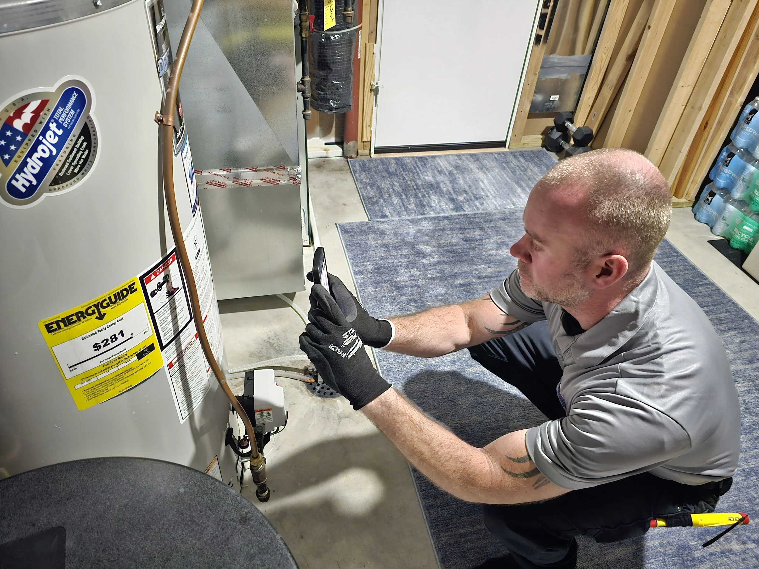 Trailblazer Home Inspections checking water heater