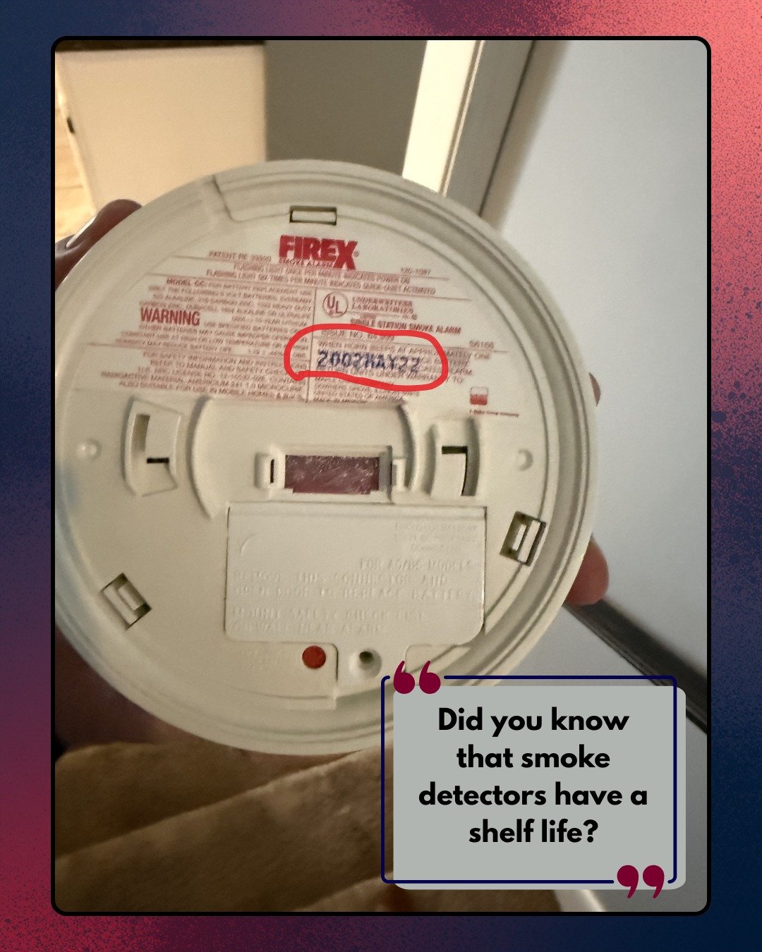 I see this on inspections all the time: smoke detectors that are either 20 years old or missing from key areas like hallways and bedrooms. 🔍

When was the last time you took a close look at yours? According to the NFPA, you should have them inside e