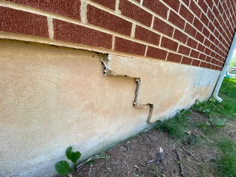 Structural foundation crack found during investment property inspection in Twin Cities Minnesota