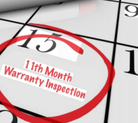 11-month warranty home inspection showing exterior evaluation of a new construction home in Minnesota