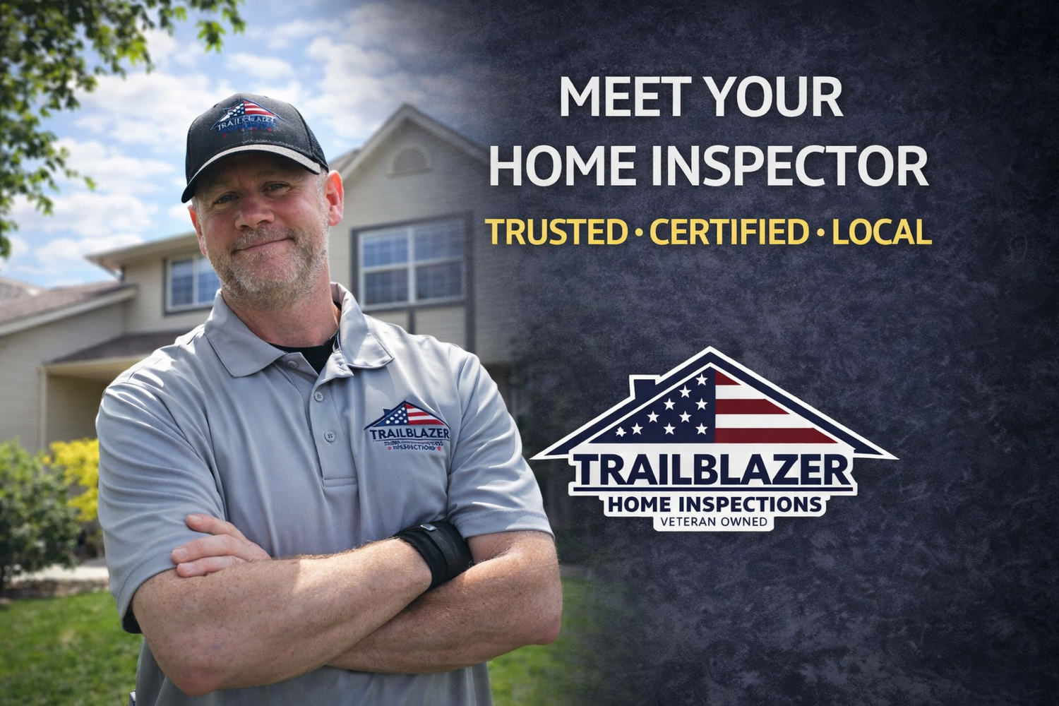 Certified Home Inspector in Minnesota Chris Reicherts standing in front of a home Trailblazer Home Inspections