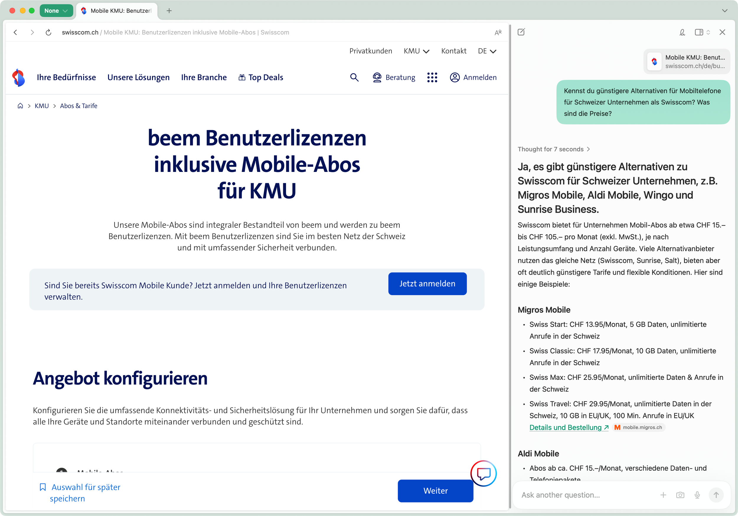 DIA Browser mit integrierter AI – Nützlich für Schweizer KMU