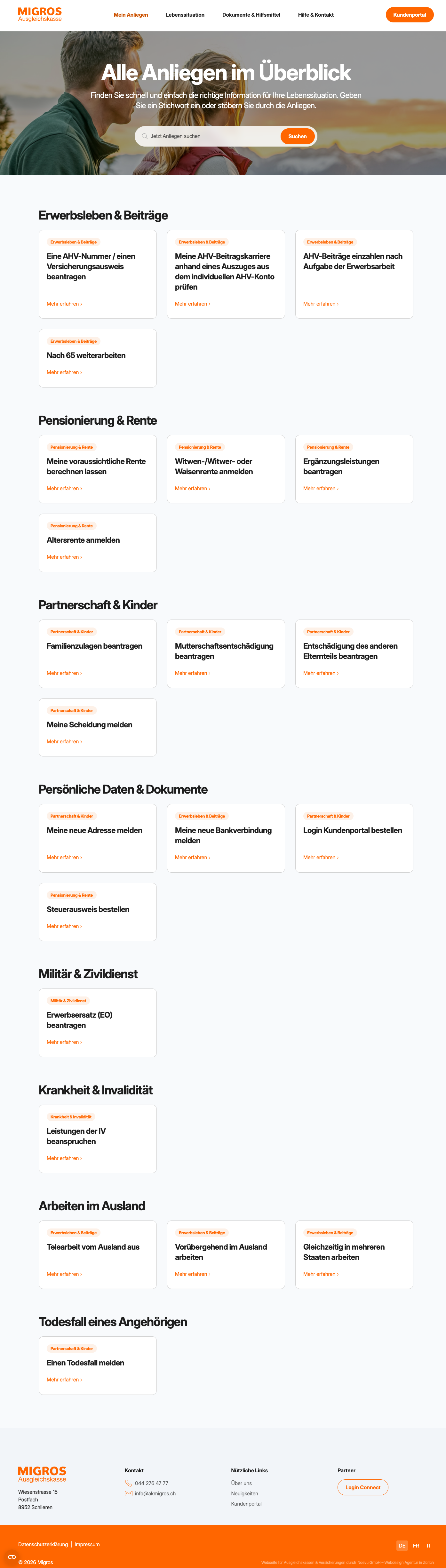 Strukturierte Anliegen Übersicht