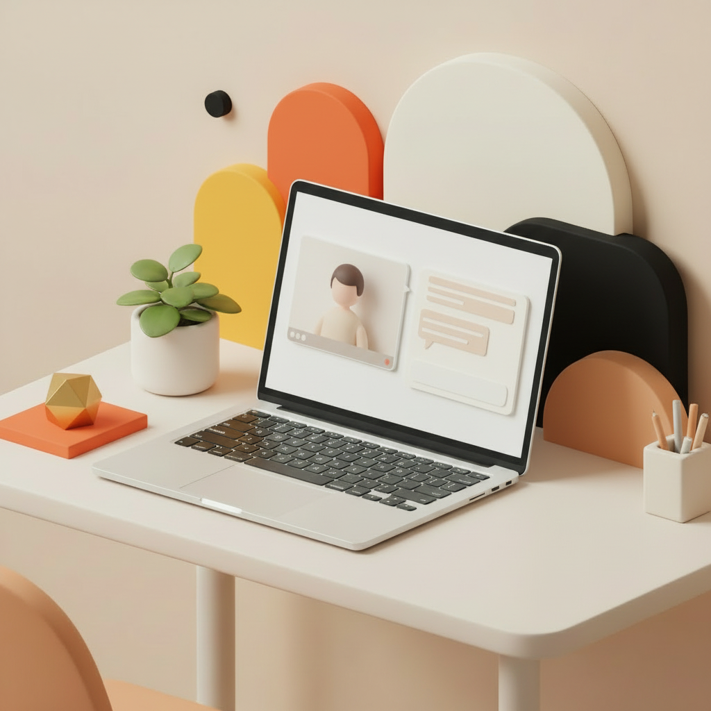 Laptop mit Diagrammen und Grafiken, umgeben von Pflanzen und Bürobedarf – steht für Noevus Lösungen, die Euch Klarheit und Erfolg durch datenbasierte Analysen bieten.