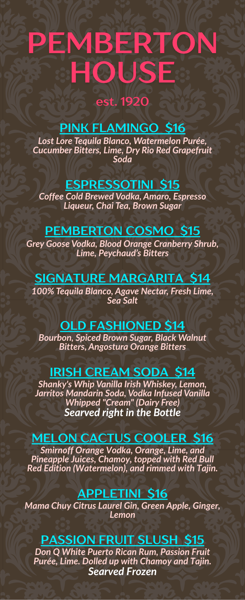 Sarah's Hideaway 2.0 Menu.png