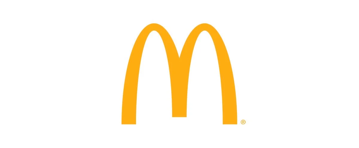 Golden McDonald's arch logo on a white background.