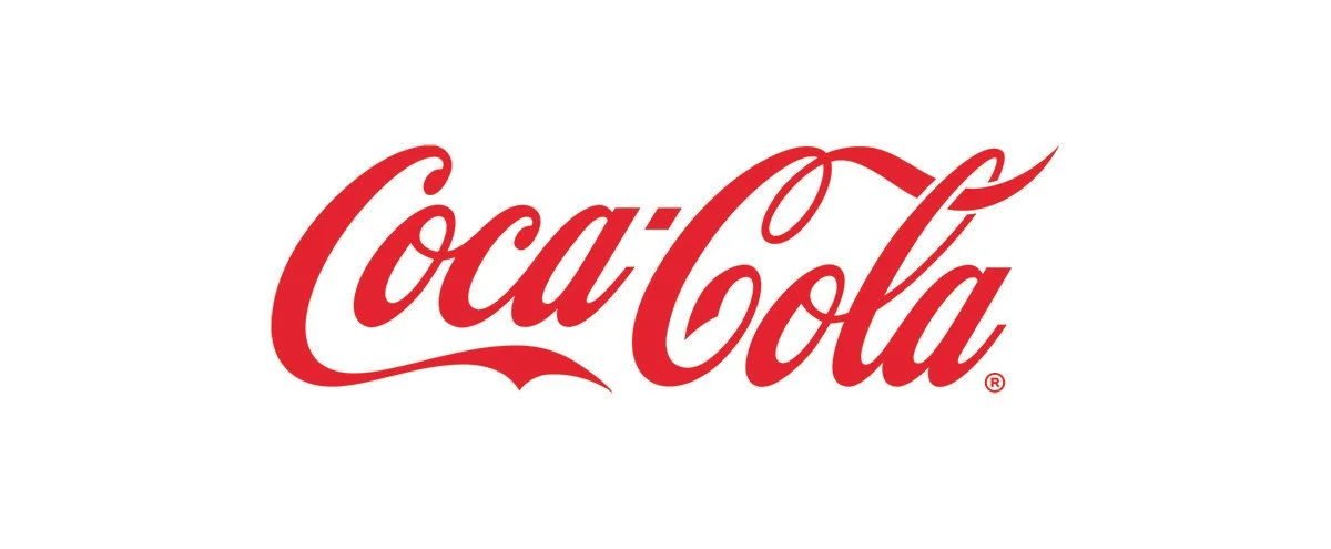 Coca-Cola logo in red cursive font on a white background.