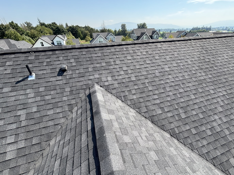 New architectural shingle ridge on a Topside roof